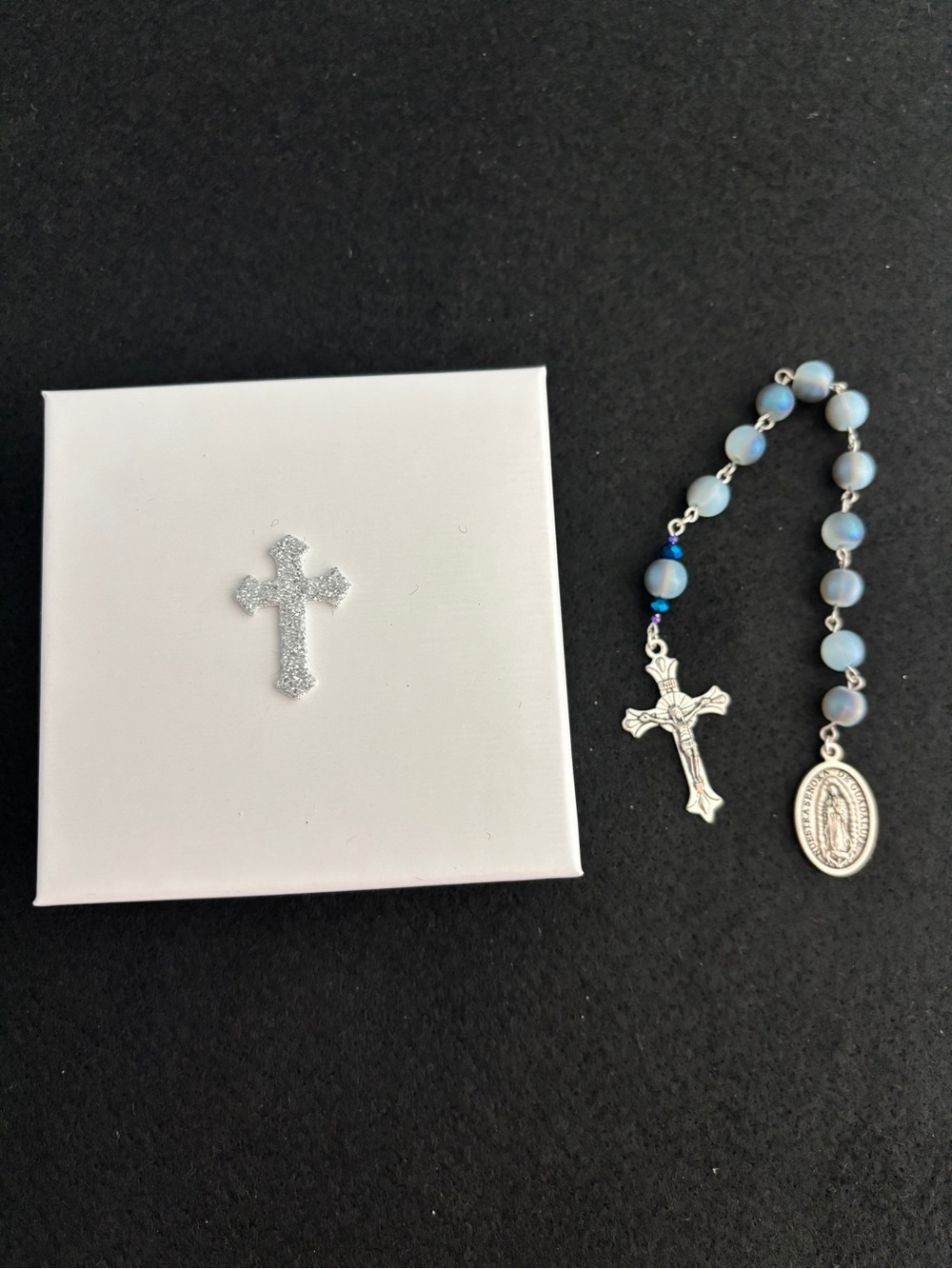 Catholic Rosary Decade Pocket Blue Spanish Our Lady Guadalupe